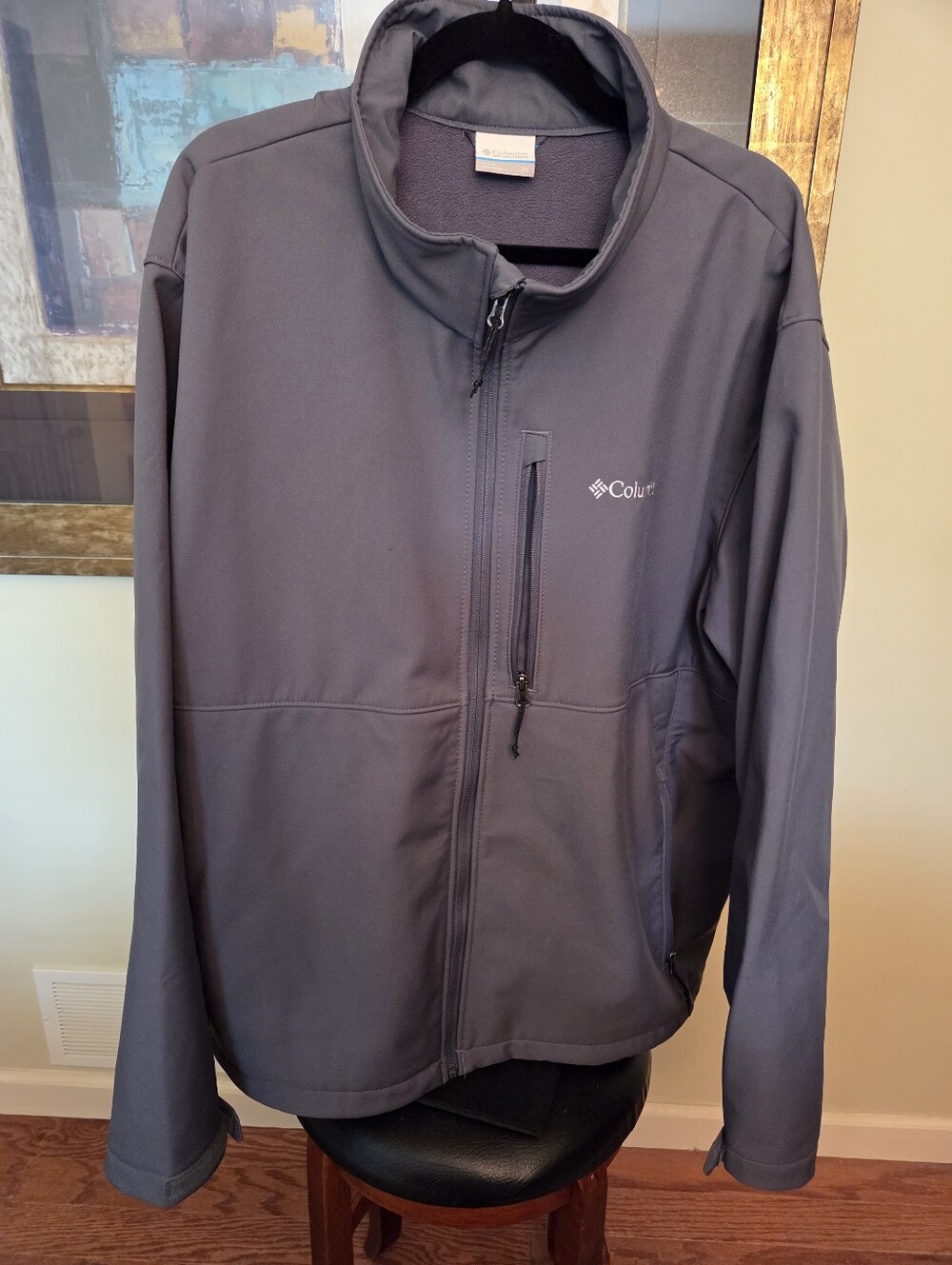 Columbia Men’s Ascender Softshell Jacket 3X Gray Fleece Lined Water Resistant